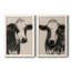 Cow Portrait Sketch I - 2 Piece Single Picture Frame Painting on Canvas-532922802-532922801