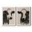 Portrait de vache croquis I - ensemble de 2 reproductions d'art sur toile-532922801-532922802