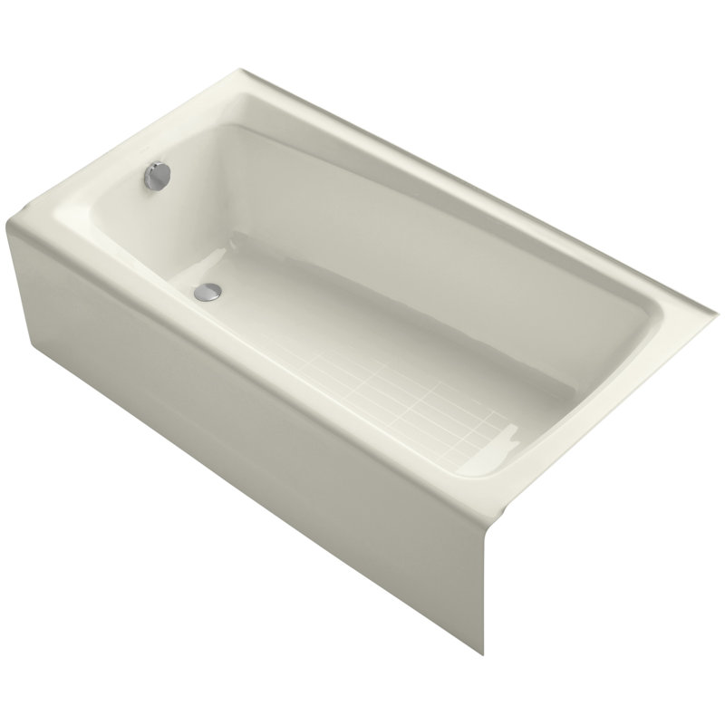 Mendota 60" x 32" Soaking Bathtub, Biscuit, Left