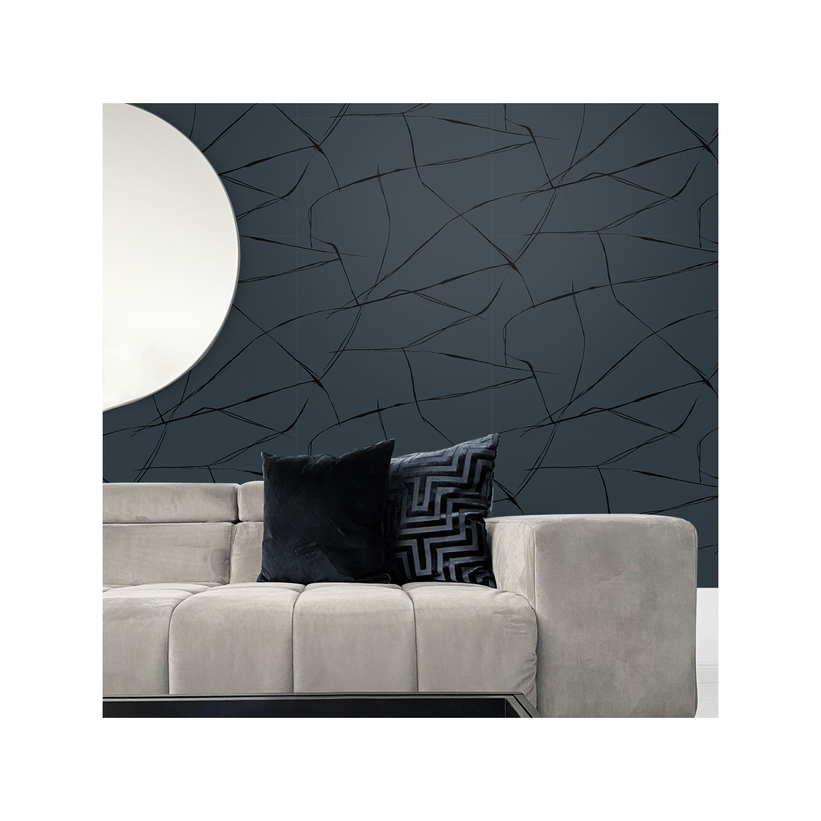 Niseko Modern Abstract Wallpaper, Metallic Midnight Hour