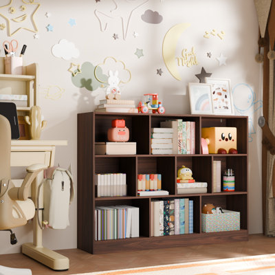 Presly 3  Tier Cube Bookcase Modern Bookshelf with 10 Cubes