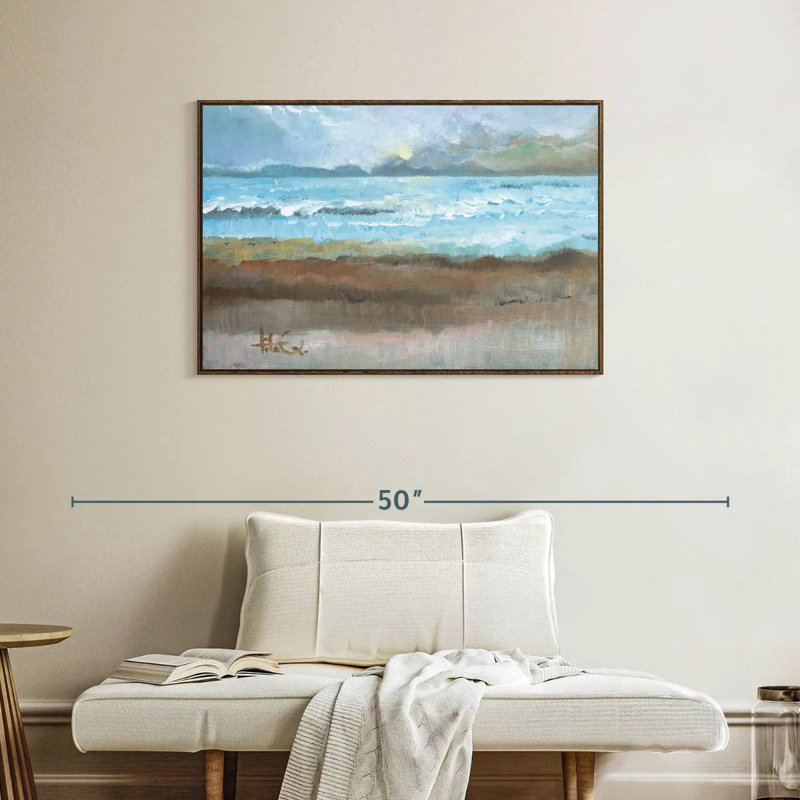 Moments II, 37 po x 25 po, Cadre flottant en noyer