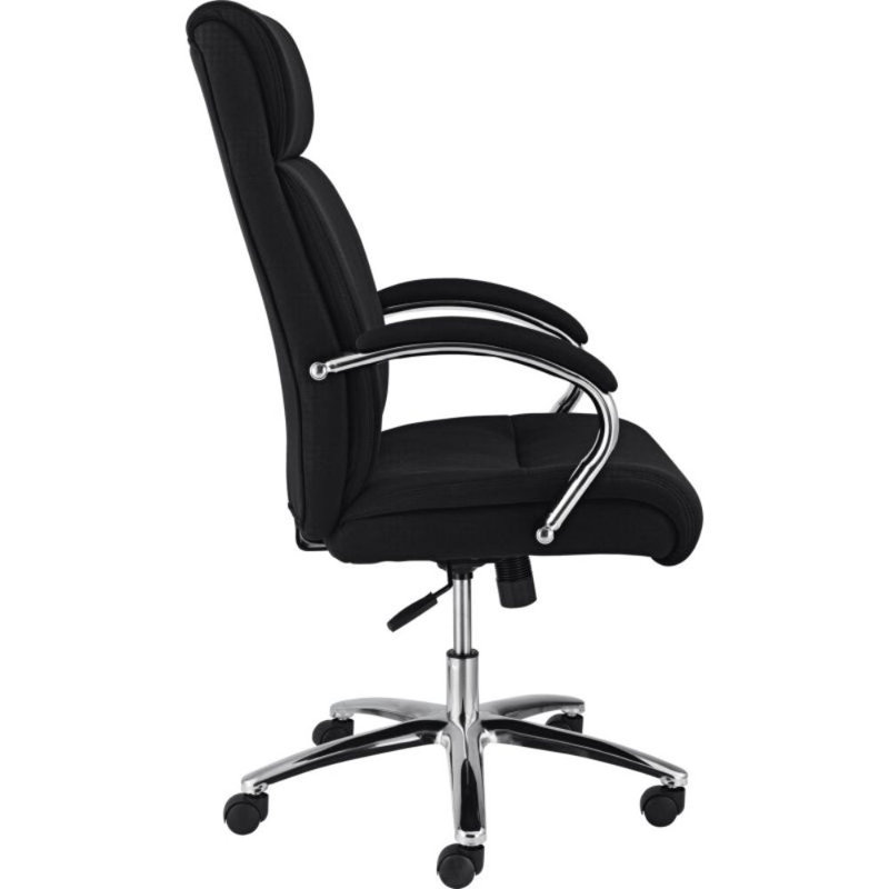 High Back Black Fabric Executive Office Chair with Chrome Frame