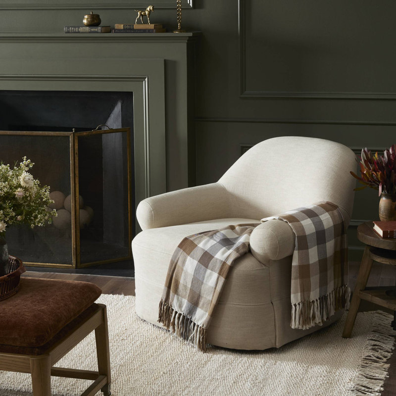 Arden Swivel Chair, Bergamo Parchment