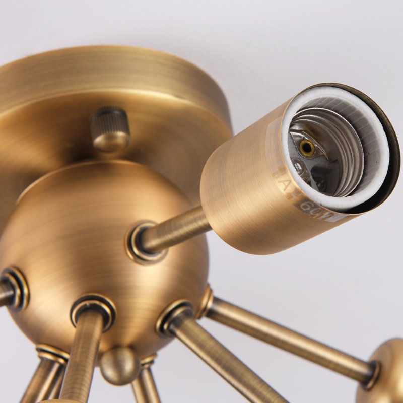 Kasper 8-Light 22.05" Flush Mount, Brushed Brass