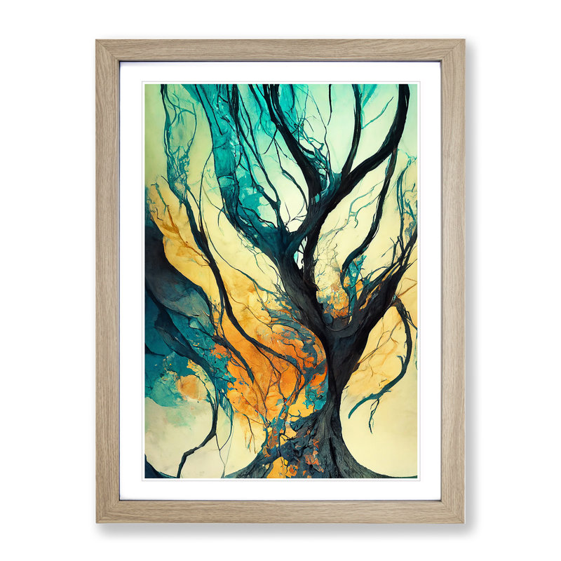 XV1022-433X Abstract Tree No.1 - Print, White, 64cm H x 46cm W, Paper