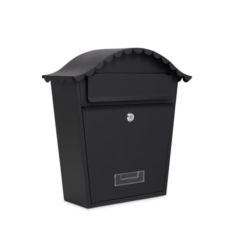 Cartegena Steel Wall Mounted Post Box, Black