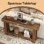 Console en bois de sapin massif de 63 po avec tablette de rangement Danard