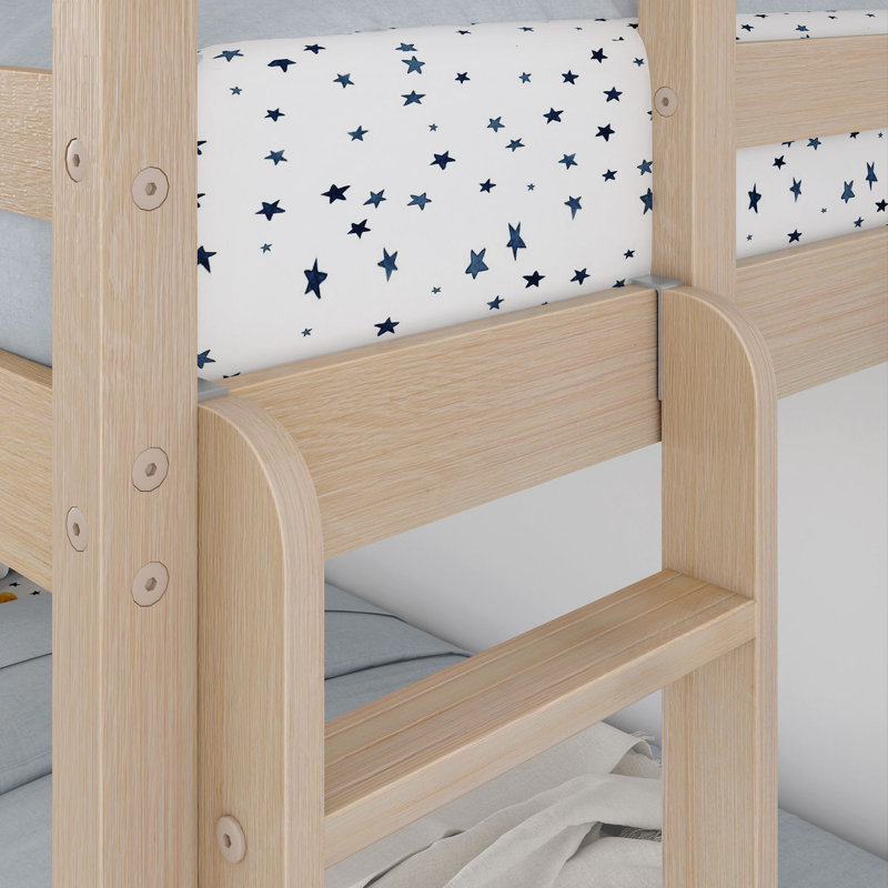 Standard Bunk Bed with Ladder on End, Textured Natural, Twin Over Twin