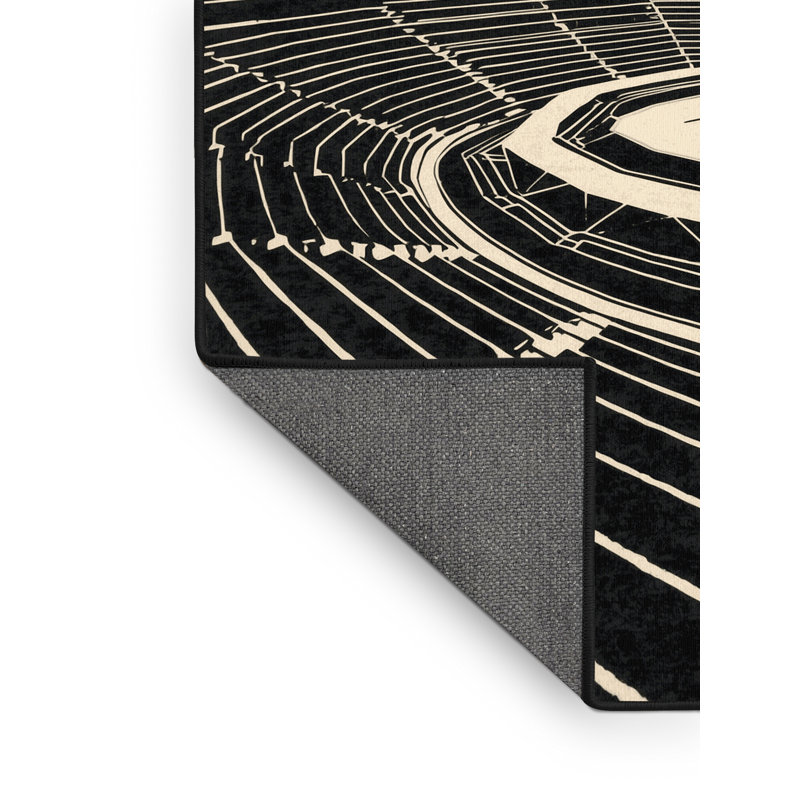 Tapis noir moelleux et moelleux à motif géométrique moderne et contemporain Montauk Esports, 7 x 9