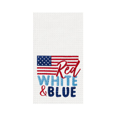 Serviette de cuisine rouge, rouge et bleu