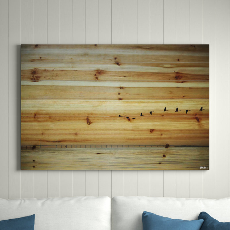 In formation par Parvez Taj - reproduction sur bois, H 40 po x l 60 po x p 1,5 po