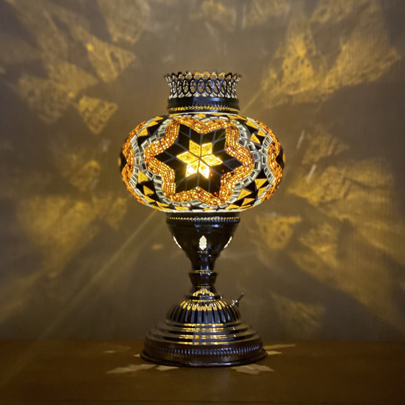 Joseph 36 cm Silver Lava Table Lamp, Brown/Amber