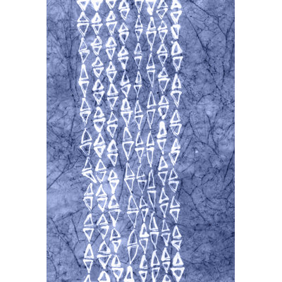 Indigo Primitive Patterns III 1 Piece Wrapped Canvas Painting