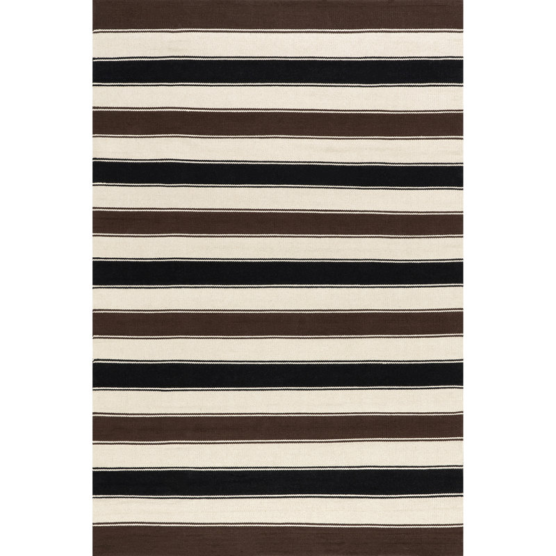 Quest Multicolor Striped Cotton 3' x 5' Area Rug