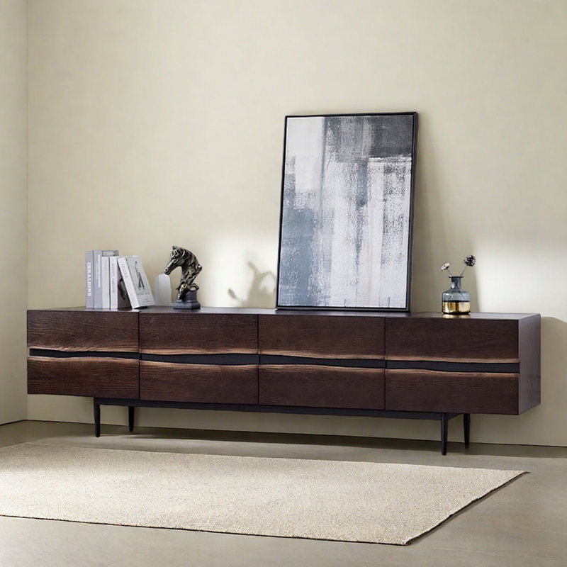Meuble télé rétro et simple, H 23,62 po x l 86,61 po x P 15,74 po