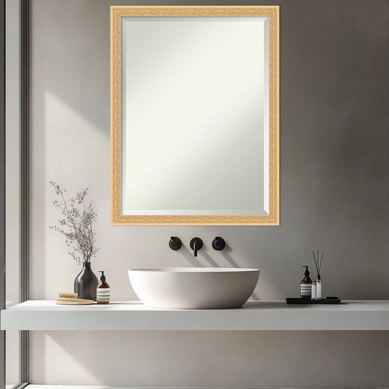 Miroir mural de salle de bain Bethany, 26 po x 20 po, Doré