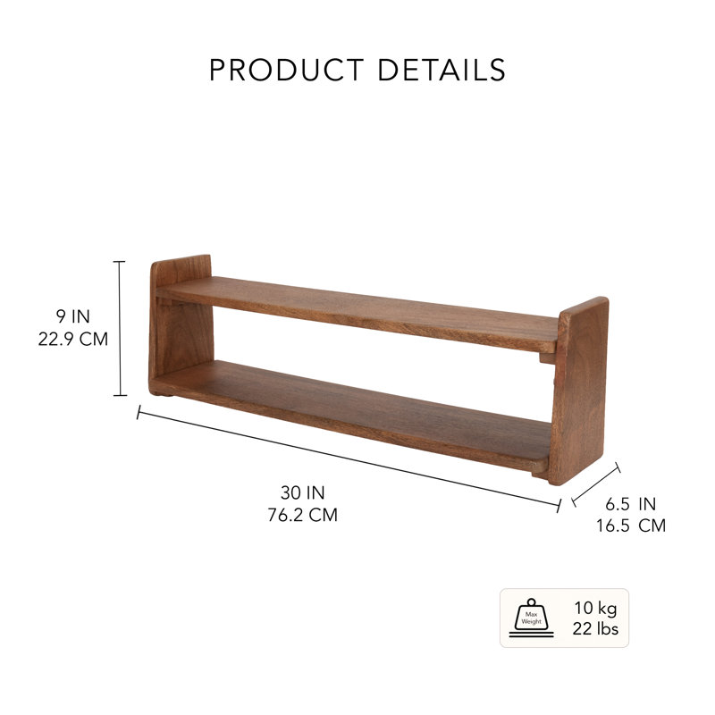Tablettes murales flottantes en bois Sephine