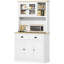 Armoire de cuisine autoportante de 71 po de hauteur blanche-1118825782