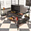 Barbecue Gazebo, double toit pour barbecue avec tablettes latérales, paniers de rangement et crochet de plafond