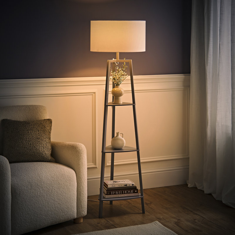 Aidrian 155cm Tripod Floor Lamp, No, Grey, White