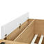 Lit plateforme double en bois avec 6 tiroirs, tablettes et coiffeuse-549309578