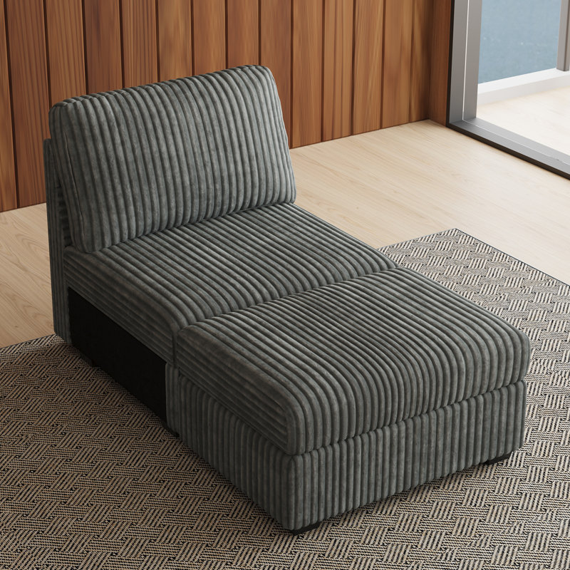 Canapé modulaire en velours côtelé Bianca, Velours côtelé gris pâle