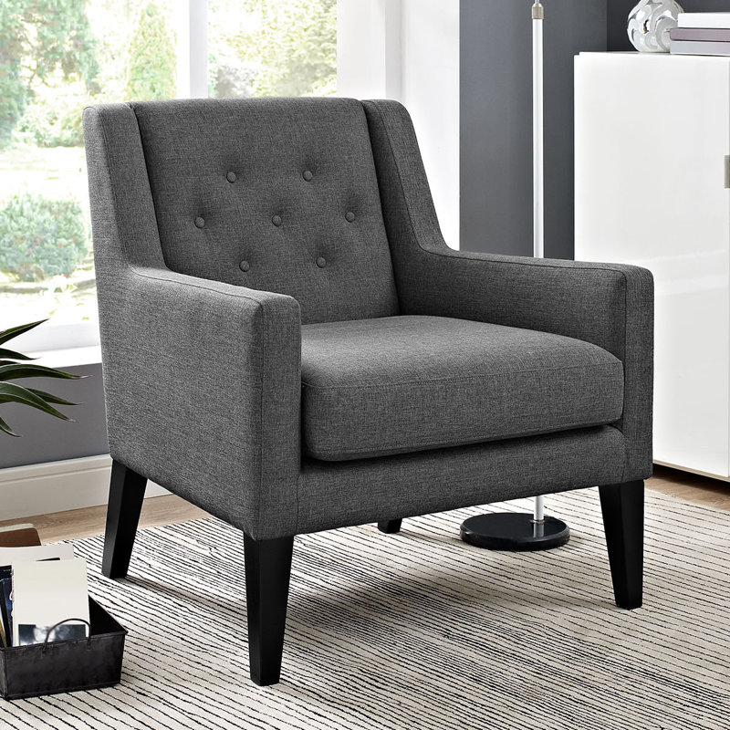 Fauteuil Modway, Velours gris performance