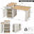 59.5" Kitchen Island With Extendable Dining Table, Double-Sided Storage, Power Outlet-901945317