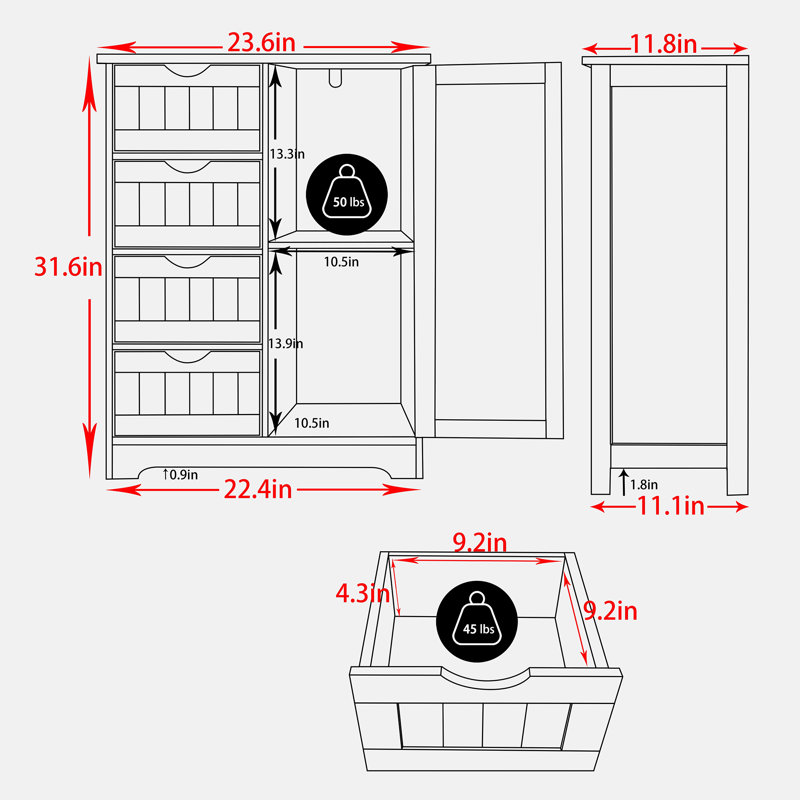 Armoire de rangement pour salle de bain Twanna, Blanc