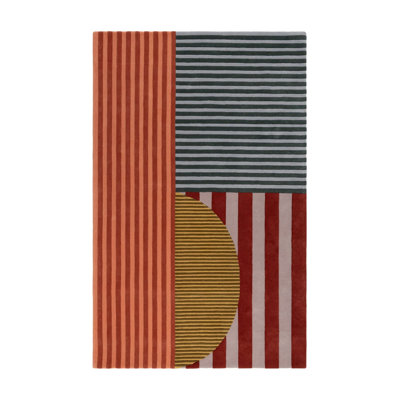 Geometric European Style Multicoloured Woven Floor Carpet