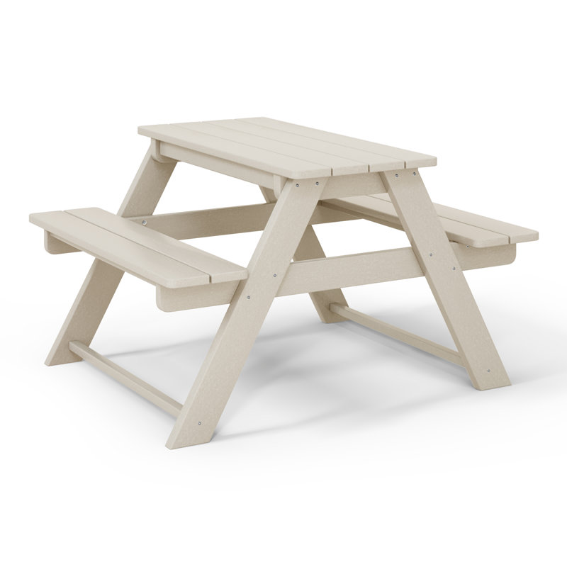 Kids Outdoor Poly Picnic Table, Sand