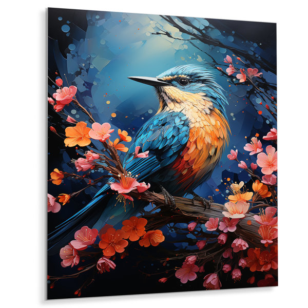 Winston Porter Birds Birds At Night On Metal Print 