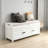 TREXM Storage Bench With 3 Shutter-Shaped Doors, Shoe Bench With Removable Cushion And Hidden Storage Space (White, OLD SKU: WF284226AAK)