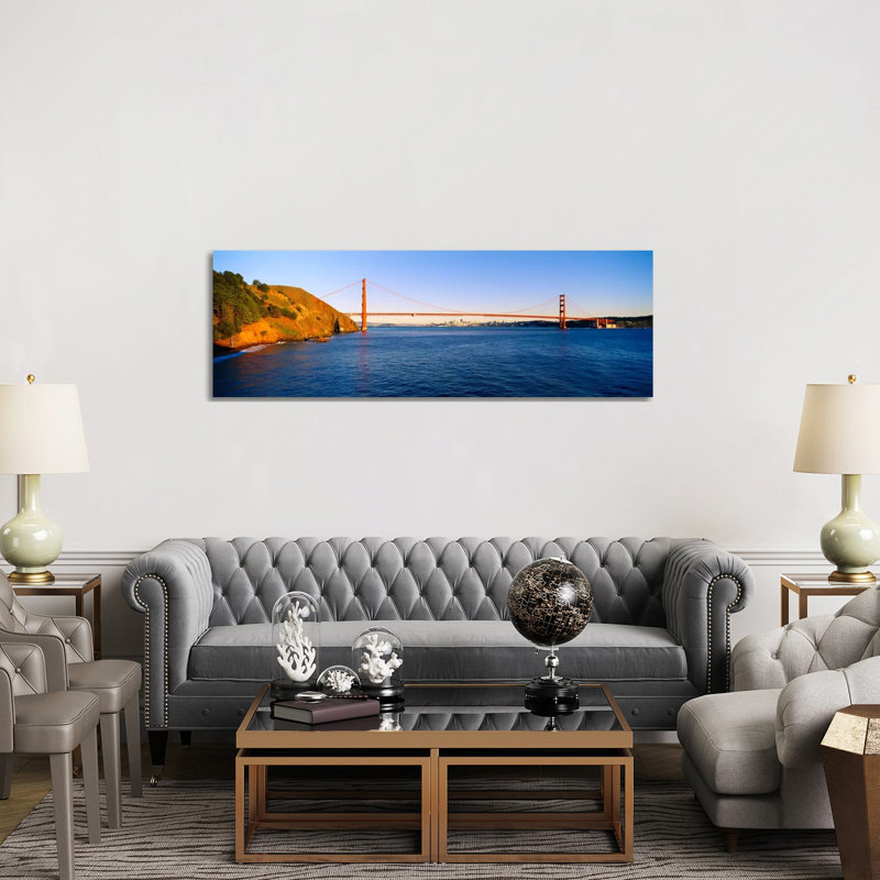 Suspension Bridge Across The Sea, Golden Gate Bridge, San Francisco, California, USA #2 by Panoramic Images - Wrapped Canvas Panoramic Print