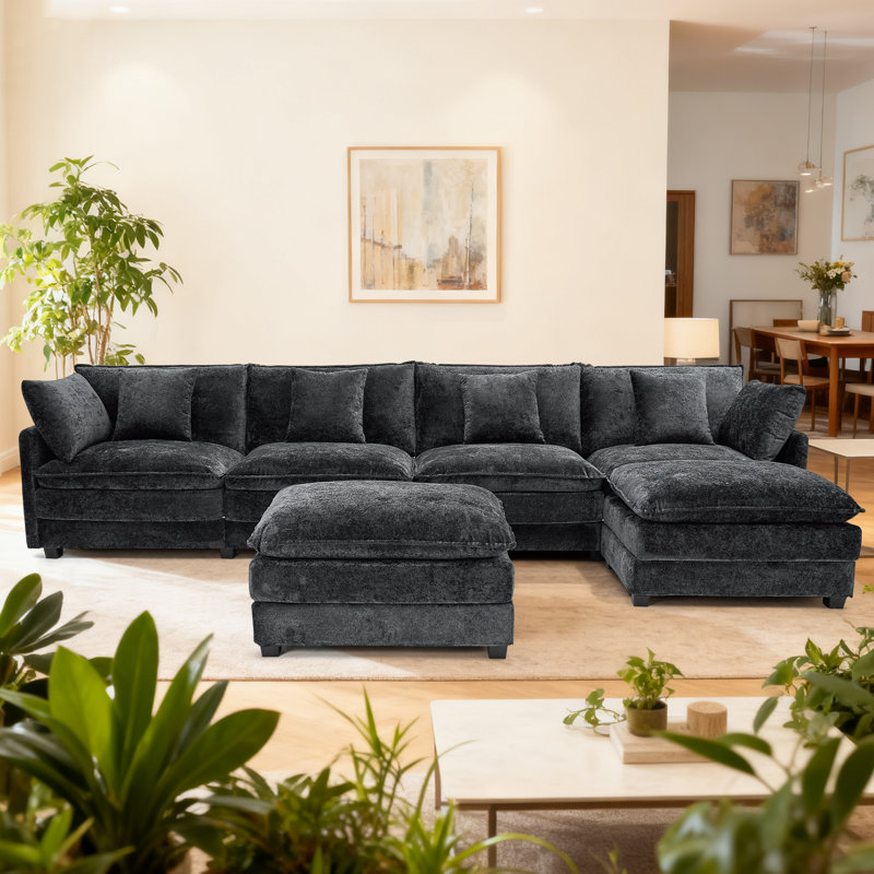 Canapé modulaire Modern, Velours noir