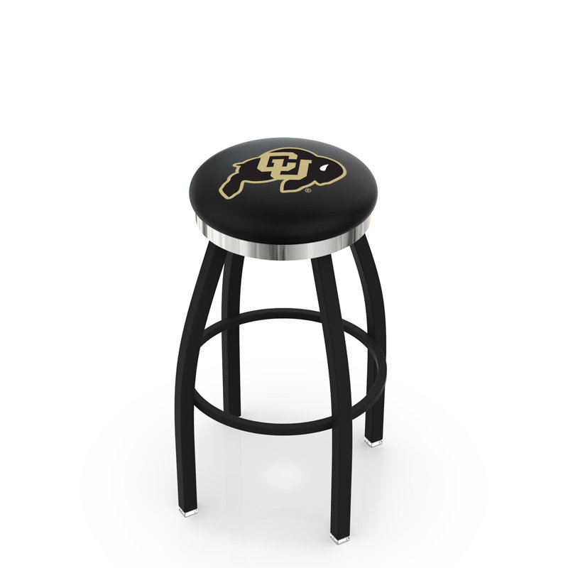 Tabouret de bar pivotant de 30 po NCAA, Université du Colorado, Chrome