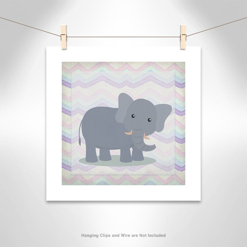 Art de l'éléphant rose, H 20 po x l 20 po x P 1 po, Papier
