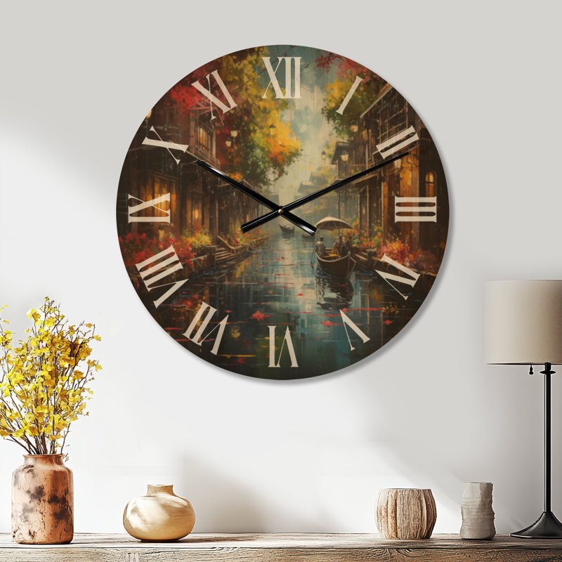 Horloge murale en bois surdimensionnée, Thailande, Large