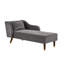 Chaise longue élégante avec revêtement en velours gris et structure rembourrée en bois d'eucalyptus