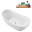 Baignoire autoportante 55 po blanc brillant avec drain interne Streamline