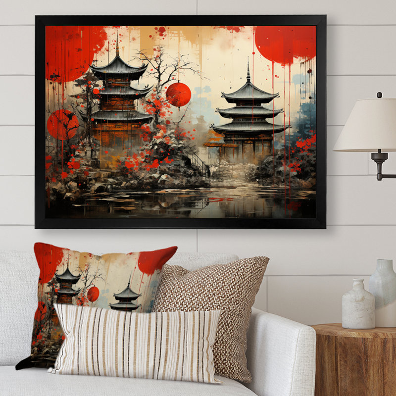 Asian Art Urban Fusion, reproduction d'art sur toile, H 12 po x l 20 po x P 1 po, Cadre simple noir