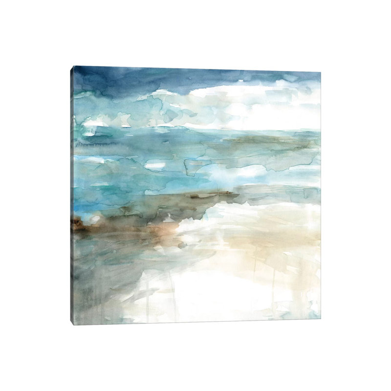 Shimmering Sea And Shore by Carol Robinson - Painting on Canvas, Wrapped Canvas, 45.72 cm H x 45.72 cm W x 1.91 cm D