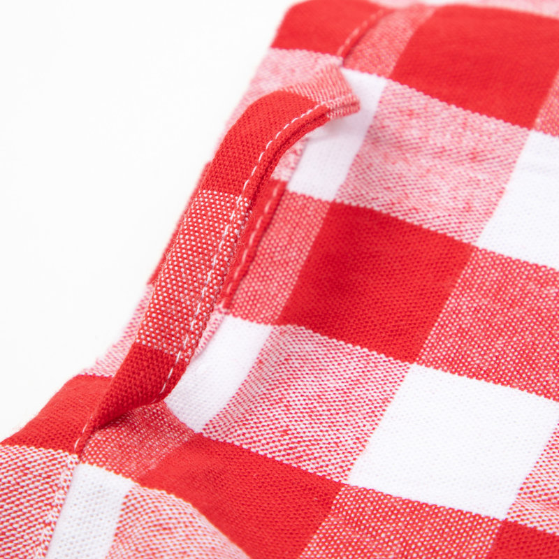 Red and White Cotton Buffalo Plaid Kitchen Towel Set