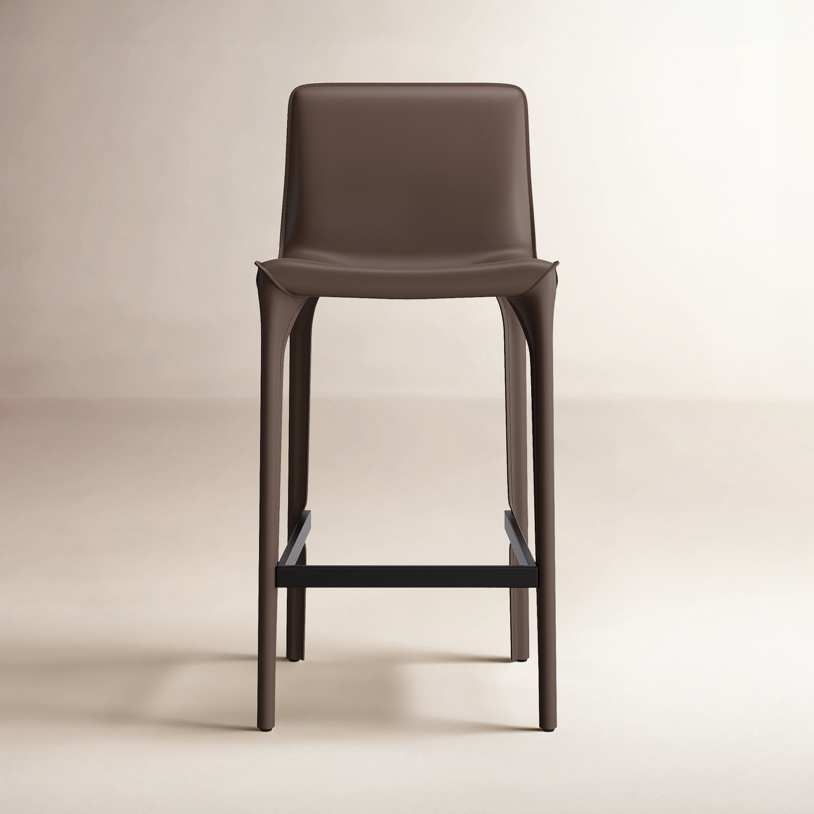 Vannes Vegan Leather Barstool, Coffee, 6