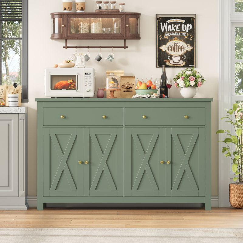 55.1'' Wide 2 Drawer Sideboard, Green
