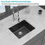 Évier de bar 21 po en composite de quartz noir encastré avec accessoires