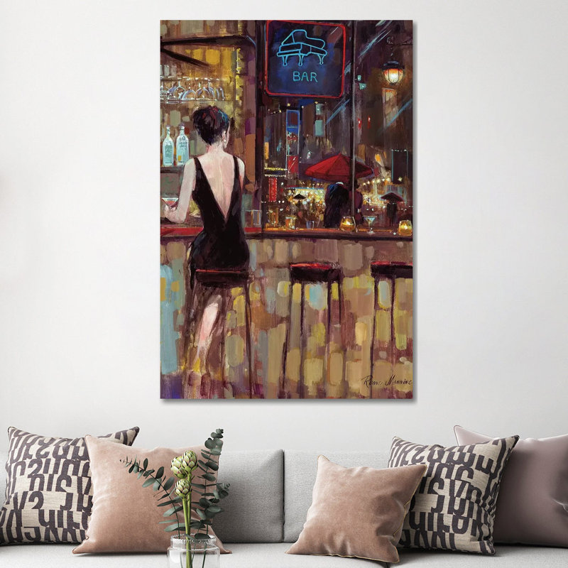 Piano Bar by Ruane Manning - Wrapped Canvas Giclee Art Print, 152.5 cm H x 101.5 cm W