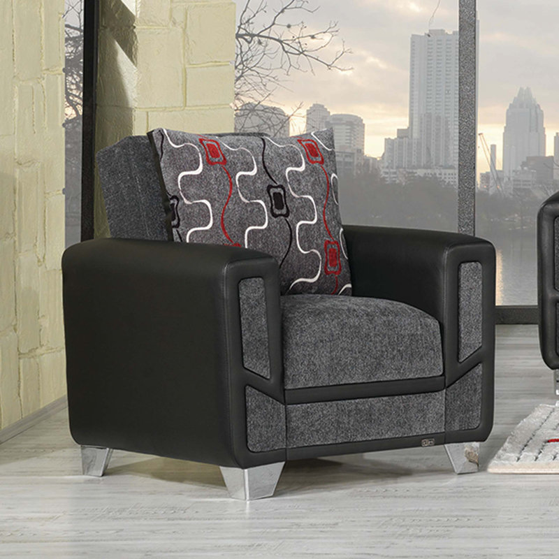 Fauteuil convertible moderne rembourré avec rangement