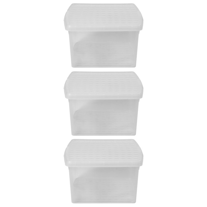 Wham Clip Square Plastic Storage Boxes with Secure Clip Lock Lids Clear/Clear/Clear